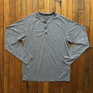 Sitka Shirt Mens M Silver Insect Shield‎ Long Sleeve Henley Performance Outdoor